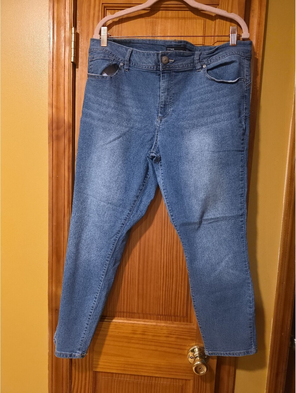 Miss Poured In Blue Denim Plus Size Skinny Jeans Size 16